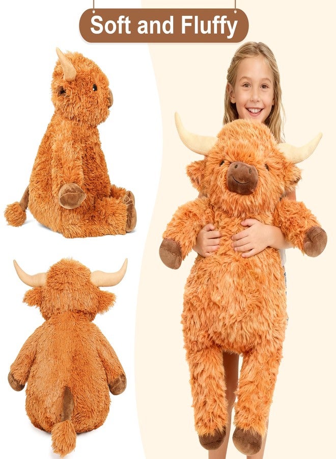 Wepop Giant Highland Cow Stuffed Animal 36in, Adorable and Cuddly Big Highland Cow Plush, Cattle Plushies Gifts Decoration for Christmas, Birthday, Valentines, Baby Shower, Party - Image 2